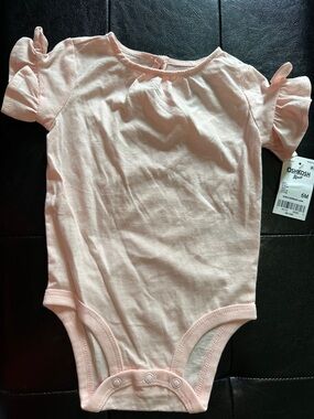 OshKosh B'gosh Baby Pink Ruffle Sleeve One-Piece Bodysuit 6 mos